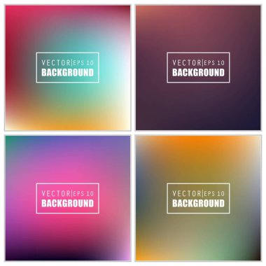 Soyut Yaratıcı konsept vektörü çok renkli bulanık arkaplan seti. Web ve Mobil Uygulamalar için, sanat örnekleme şablonu tasarımı, iş bilgileri ve sosyal medya, modern dekorasyon