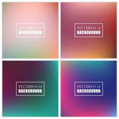 Soyut Yaratıcı konsept vektörü çok renkli bulanık arkaplan seti. Web ve Mobil Uygulamalar için, sanat örnekleme şablonu tasarımı, iş bilgileri ve sosyal medya, modern dekorasyon