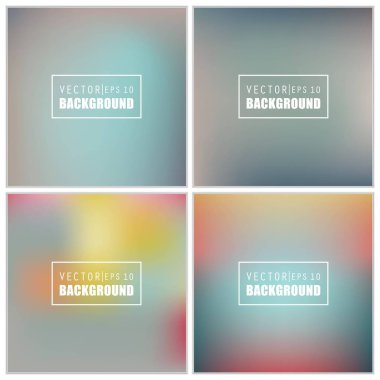 Soyut Yaratıcı konsept vektörü çok renkli bulanık arkaplan seti. Web ve Mobil Uygulamalar için, sanat örnekleme şablonu tasarımı, iş bilgileri ve sosyal medya, modern dekorasyon