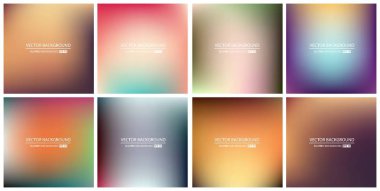 Soyut Yaratıcı konsept vektörü çok renkli bulanık arkaplan seti. Web ve Mobil Uygulamalar için, sanat örnekleme şablonu tasarımı, iş bilgileri ve sosyal medya, modern dekorasyon