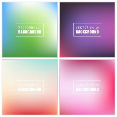 Soyut Yaratıcı konsept vektörü çok renkli bulanık arkaplan seti. Web ve Mobil Uygulamalar için, sanat örnekleme şablonu tasarımı, iş bilgileri ve sosyal medya, modern dekorasyon