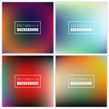 Soyut Yaratıcı konsept vektörü çok renkli bulanık arkaplan seti. Web ve Mobil Uygulamalar için, sanat örnekleme şablonu tasarımı, iş bilgileri ve sosyal medya, modern dekorasyon