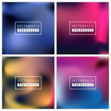 Soyut Yaratıcı konsept vektörü çok renkli bulanık arkaplan seti. Web ve Mobil Uygulamalar için, sanat örnekleme şablonu tasarımı, iş bilgileri ve sosyal medya, modern dekorasyon