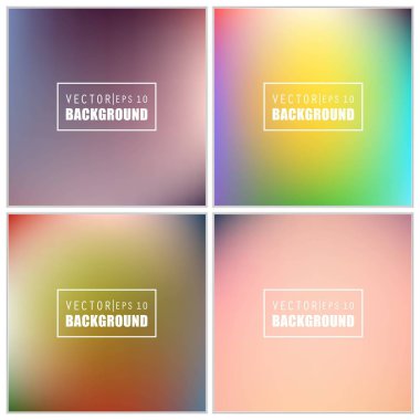 Soyut Yaratıcı konsept vektörü çok renkli bulanık arkaplan seti. Web ve Mobil Uygulamalar için, sanat örnekleme şablonu tasarımı, iş bilgileri ve sosyal medya, modern dekorasyon