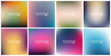 Soyut Yaratıcı konsept vektörü çok renkli bulanık arkaplan seti. Web ve Mobil Uygulamalar için, sanat örnekleme şablonu tasarımı, iş bilgileri ve sosyal medya, modern dekorasyon