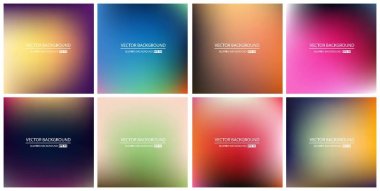 Soyut Yaratıcı konsept vektörü çok renkli bulanık arkaplan seti. Web ve Mobil Uygulamalar için, sanat örnekleme şablonu tasarımı, iş bilgileri ve sosyal medya, modern dekorasyon