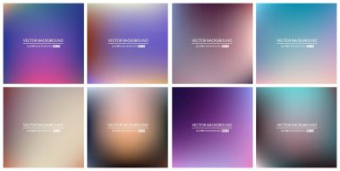 Soyut Yaratıcı konsept vektörü çok renkli bulanık arkaplan seti. Web ve Mobil Uygulamalar için, sanat örnekleme şablonu tasarımı, iş bilgileri ve sosyal medya, modern dekorasyon