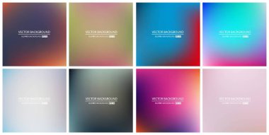 Soyut Yaratıcı konsept vektörü çok renkli bulanık arkaplan seti. Web ve Mobil Uygulamalar için, sanat örnekleme şablonu tasarımı, iş bilgileri ve sosyal medya, modern dekorasyon