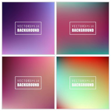 Soyut Yaratıcı konsept vektörü çok renkli bulanık arkaplan seti. Web ve Mobil Uygulamalar için, sanat örnekleme şablonu tasarımı, iş bilgileri ve sosyal medya, modern dekorasyon