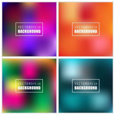 Soyut Yaratıcı konsept vektörü çok renkli bulanık arkaplan seti. Web ve Mobil Uygulamalar için, sanat örnekleme şablonu tasarımı, iş bilgileri ve sosyal medya, modern dekorasyon