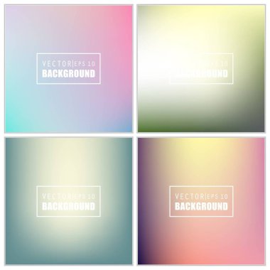 Soyut Yaratıcı konsept vektörü çok renkli bulanık arkaplan seti. Web ve Mobil Uygulamalar için, sanat örnekleme şablonu tasarımı, iş bilgileri ve sosyal medya, modern dekorasyon