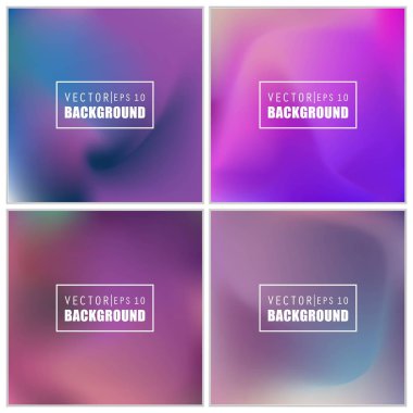 Soyut Yaratıcı konsept vektörü çok renkli bulanık arkaplan seti. Web ve Mobil Uygulamalar için, sanat örnekleme şablonu tasarımı, iş bilgileri ve sosyal medya, modern dekorasyon