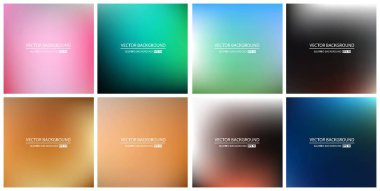 Soyut Yaratıcı konsept vektörü çok renkli bulanık arkaplan seti. Web ve Mobil Uygulamalar için, sanat örnekleme şablonu tasarımı, iş bilgileri ve sosyal medya, modern dekorasyon