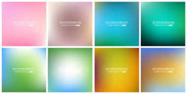 Soyut Yaratıcı konsept vektörü çok renkli bulanık arkaplan seti. Web ve Mobil Uygulamalar için, sanat örnekleme şablonu tasarımı, iş bilgileri ve sosyal medya, modern dekorasyon