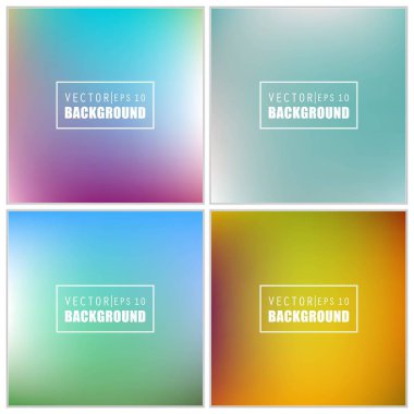 Soyut Yaratıcı konsept vektörü çok renkli bulanık arkaplan seti. Web ve Mobil Uygulamalar için, sanat örnekleme şablonu tasarımı, iş bilgileri ve sosyal medya, modern dekorasyon