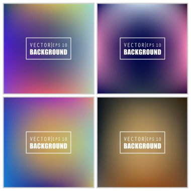 Soyut Yaratıcı konsept vektörü çok renkli bulanık arkaplan seti. Web ve Mobil Uygulamalar için, sanat örnekleme şablonu tasarımı, iş bilgileri ve sosyal medya, modern dekorasyon