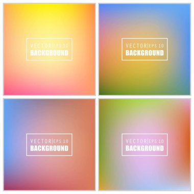 Soyut Yaratıcı konsept vektörü çok renkli bulanık arkaplan seti. Web ve Mobil Uygulamalar için, sanat örnekleme şablonu tasarımı, iş bilgileri ve sosyal medya, modern dekorasyon