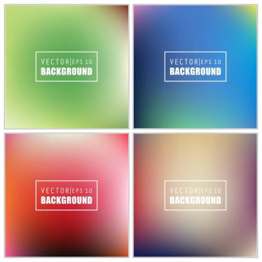 Soyut Yaratıcı konsept vektörü çok renkli bulanık arkaplan seti. Web ve Mobil Uygulamalar için, sanat örnekleme şablonu tasarımı, iş bilgileri ve sosyal medya, modern dekorasyon