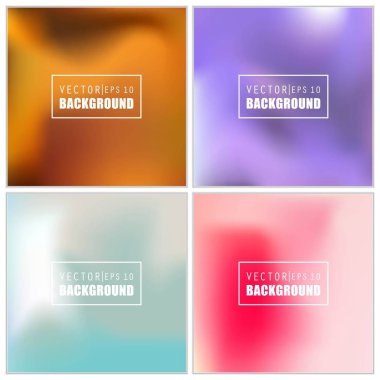 Soyut Yaratıcı konsept vektörü çok renkli bulanık arkaplan seti. Web ve Mobil Uygulamalar için, sanat örnekleme şablonu tasarımı, iş bilgileri ve sosyal medya, modern dekorasyon
