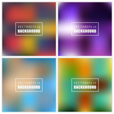 Soyut Yaratıcı konsept vektörü çok renkli bulanık arkaplan seti. Web ve Mobil Uygulamalar için, sanat örnekleme şablonu tasarımı, iş bilgileri ve sosyal medya, modern dekorasyon