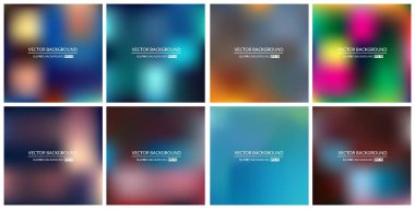 Soyut Yaratıcı konsept vektörü çok renkli bulanık arkaplan seti. Web ve Mobil Uygulamalar için, sanat örnekleme şablonu tasarımı, iş bilgileri ve sosyal medya, modern dekorasyon