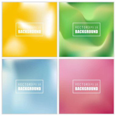 Soyut Yaratıcı konsept vektörü çok renkli bulanık arkaplan seti. Web ve Mobil Uygulamalar için, sanat örnekleme şablonu tasarımı, iş bilgileri ve sosyal medya, modern dekorasyon