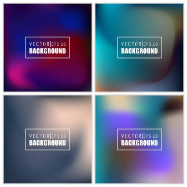 Soyut Yaratıcı konsept vektörü çok renkli bulanık arkaplan seti. Web ve Mobil Uygulamalar için, sanat örnekleme şablonu tasarımı, iş bilgileri ve sosyal medya, modern dekorasyon