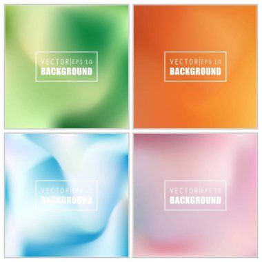 Soyut Yaratıcı konsept vektörü çok renkli bulanık arkaplan seti. Web ve Mobil Uygulamalar için, sanat örnekleme şablonu tasarımı, iş bilgileri ve sosyal medya, modern dekorasyon