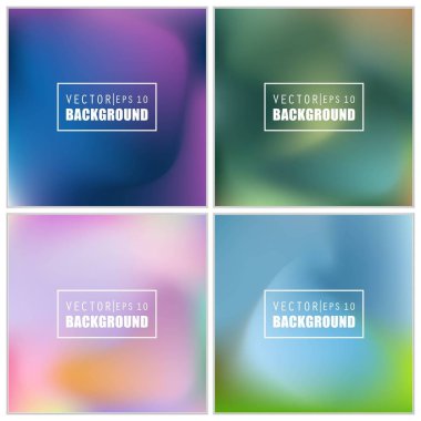 Soyut Yaratıcı konsept vektörü çok renkli bulanık arkaplan seti. Web ve Mobil Uygulamalar için, sanat örnekleme şablonu tasarımı, iş bilgileri ve sosyal medya, modern dekorasyon