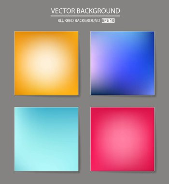 Soyut Yaratıcı konsept vektörü çok renkli bulanık arkaplan seti. Web ve Mobil Uygulamalar için, sanat örnekleme şablonu tasarımı, iş bilgileri ve sosyal medya, modern dekorasyon