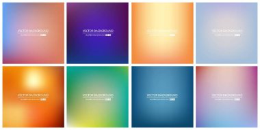 Soyut Yaratıcı konsept vektörü çok renkli bulanık arkaplan seti. Web ve Mobil Uygulamalar için, sanat örnekleme şablonu tasarımı, iş bilgileri ve sosyal medya, modern dekorasyon