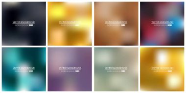 Soyut Yaratıcı konsept vektörü çok renkli bulanık arkaplan seti. Web ve Mobil Uygulamalar için, sanat örnekleme şablonu tasarımı, iş bilgileri ve sosyal medya, modern dekorasyon