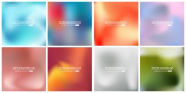 Soyut Yaratıcı konsept vektörü çok renkli bulanık arkaplan seti. Web ve Mobil Uygulamalar için, sanat örnekleme şablonu tasarımı, iş bilgileri ve sosyal medya, modern dekorasyon
