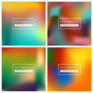 Soyut Yaratıcı konsept vektörü çok renkli bulanık arkaplan seti. Web ve Mobil Uygulamalar için, sanat örnekleme şablonu tasarımı, iş bilgileri ve sosyal medya, modern dekorasyon
