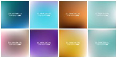 Soyut Yaratıcı konsept vektörü çok renkli bulanık arkaplan seti. Web ve Mobil Uygulamalar için, sanat örnekleme şablonu tasarımı, iş bilgileri ve sosyal medya, modern dekorasyon