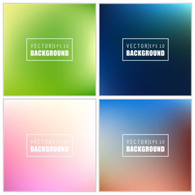 Soyut Yaratıcı konsept vektörü çok renkli bulanık arkaplan seti. Web ve Mobil Uygulamalar için, sanat örnekleme şablonu tasarımı, iş bilgileri ve sosyal medya, modern dekorasyon