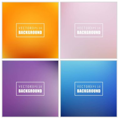 Soyut Yaratıcı konsept vektörü çok renkli bulanık arkaplan seti. Web ve Mobil Uygulamalar için, sanat örnekleme şablonu tasarımı, iş bilgileri ve sosyal medya, modern dekorasyon