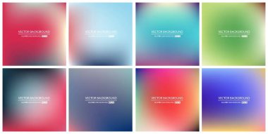 Soyut Yaratıcı konsept vektörü çok renkli bulanık arkaplan seti. Web ve Mobil Uygulamalar için, sanat örnekleme şablonu tasarımı, iş bilgileri ve sosyal medya, modern dekorasyon