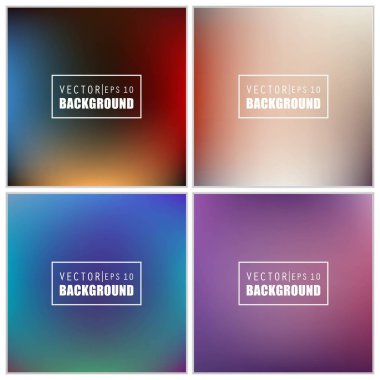 Soyut Yaratıcı konsept vektörü çok renkli bulanık arkaplan seti. Web ve Mobil Uygulamalar için, sanat örnekleme şablonu tasarımı, iş bilgileri ve sosyal medya, modern dekorasyon