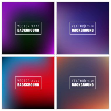 Soyut Yaratıcı konsept vektörü çok renkli bulanık arkaplan seti. Web ve Mobil Uygulamalar için, sanat örnekleme şablonu tasarımı, iş bilgileri ve sosyal medya, modern dekorasyon