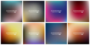 Soyut Yaratıcı konsept vektörü çok renkli bulanık arkaplan seti. Web ve Mobil Uygulamalar için, sanat örnekleme şablonu tasarımı, iş bilgileri ve sosyal medya, modern dekorasyon