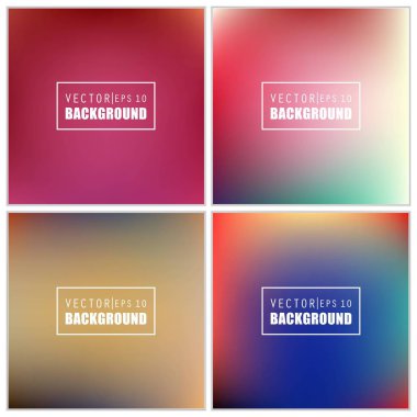 Soyut Yaratıcı konsept vektörü çok renkli bulanık arkaplan seti. Web ve Mobil Uygulamalar için, sanat örnekleme şablonu tasarımı, iş bilgileri ve sosyal medya, modern dekorasyon