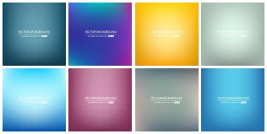 Soyut Yaratıcı konsept vektörü çok renkli bulanık arkaplan seti. Web ve Mobil Uygulamalar için, sanat örnekleme şablonu tasarımı, iş bilgileri ve sosyal medya, modern dekorasyon