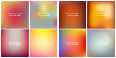 Soyut Yaratıcı konsept vektörü çok renkli bulanık arkaplan seti. Web ve Mobil Uygulamalar için, sanat örnekleme şablonu tasarımı, iş bilgileri ve sosyal medya, modern dekorasyon