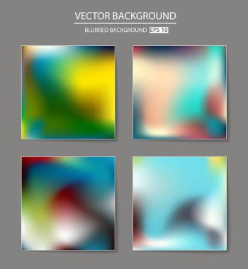 Soyut Yaratıcı konsept vektörü çok renkli bulanık arkaplan seti. Web ve Mobil Uygulamalar için, sanat örnekleme şablonu tasarımı, iş bilgileri ve sosyal medya, modern dekorasyon