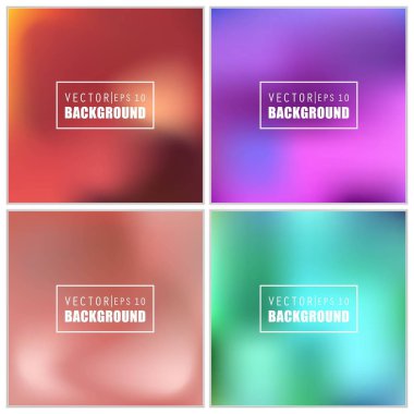 Soyut Yaratıcı konsept vektörü çok renkli bulanık arkaplan seti. Web ve Mobil Uygulamalar için, sanat örnekleme şablonu tasarımı, iş bilgileri ve sosyal medya, modern dekorasyon