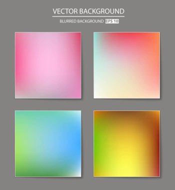 Soyut Yaratıcı konsept vektörü çok renkli bulanık arkaplan seti. Web ve Mobil Uygulamalar için, sanat örnekleme şablonu tasarımı, iş bilgileri ve sosyal medya, modern dekorasyon