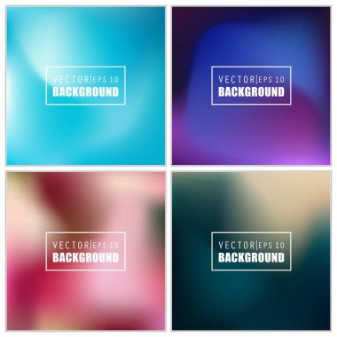 Soyut Yaratıcı konsept vektörü çok renkli bulanık arkaplan seti. Web ve Mobil Uygulamalar için, sanat örnekleme şablonu tasarımı, iş bilgileri ve sosyal medya, modern dekorasyon