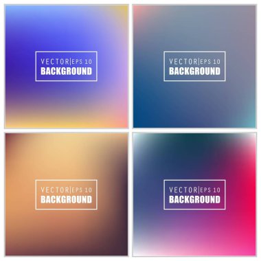 Soyut Yaratıcı konsept vektörü çok renkli bulanık arkaplan seti. Web ve Mobil Uygulamalar için, sanat örnekleme şablonu tasarımı, iş bilgileri ve sosyal medya, modern dekorasyon