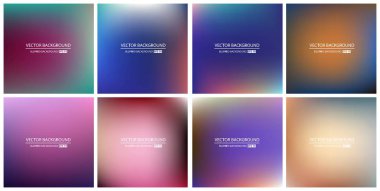 Soyut Yaratıcı konsept vektörü çok renkli bulanık arkaplan seti. Web ve Mobil Uygulamalar için, sanat örnekleme şablonu tasarımı, iş bilgileri ve sosyal medya, modern dekorasyon